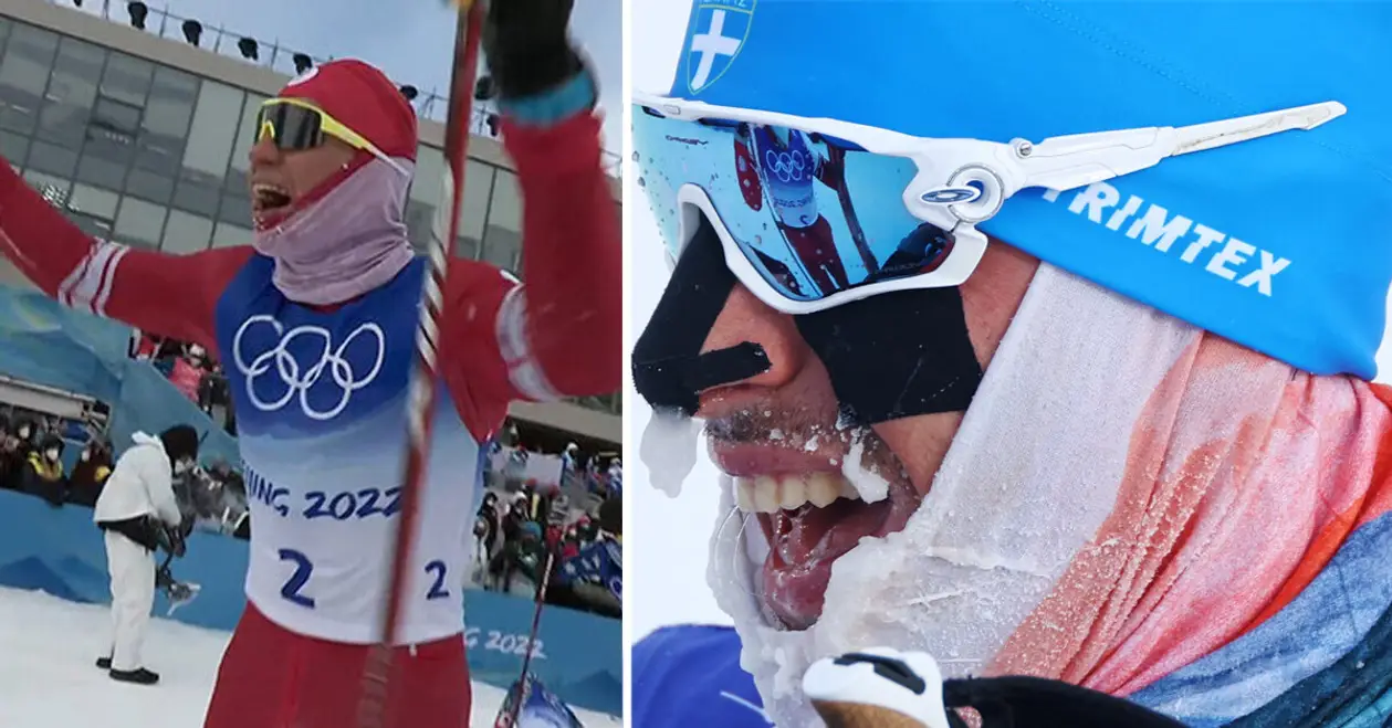 Добрая традиция олимпийских лыж: победитель ждет последнего участника, чтобы поздравить с финишем