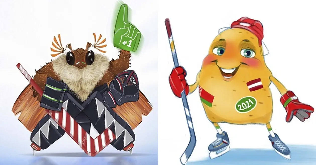 Так выбирают маскота хоккейного ЧМ в Минске и Риге: в кандидатах глухарь Дзибуртик и суперкартошка Лаки, а лидирует Хрущ!