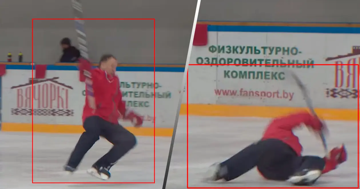 Захаров не устоял на коньках и упал в эфире «Беларусь 5». Все из-за совета президента?