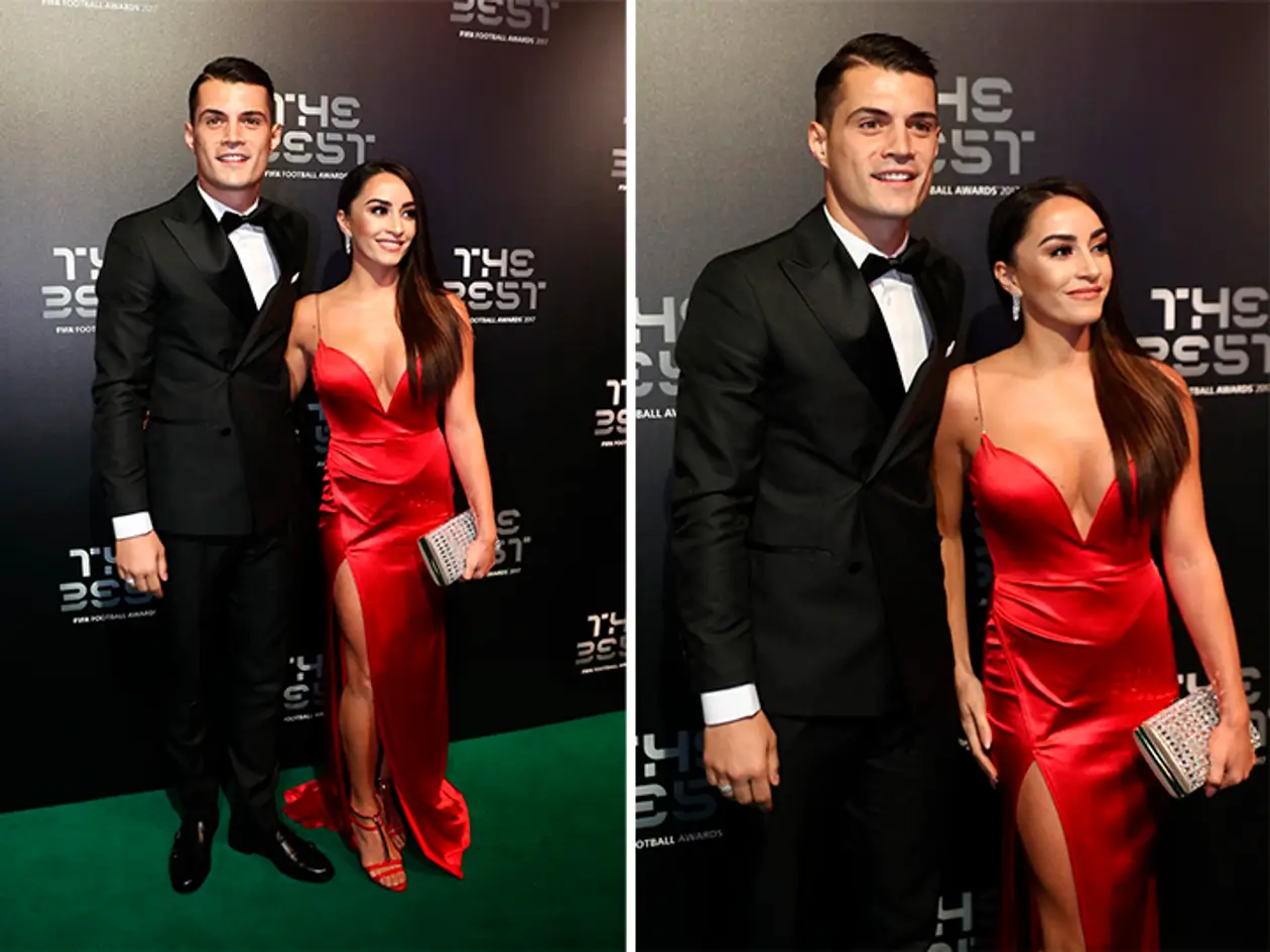 Эффектное платье жены Гранита Джаки на церемонии ФИФА
