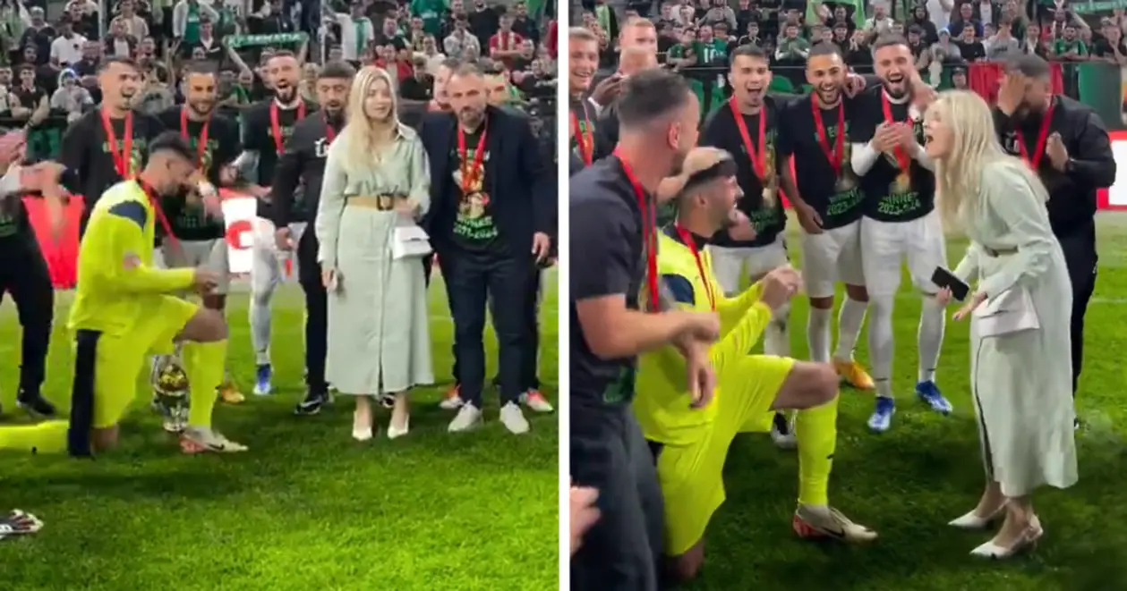 Вратарь сделал предложение девушке после победы в финале Кубка Албании