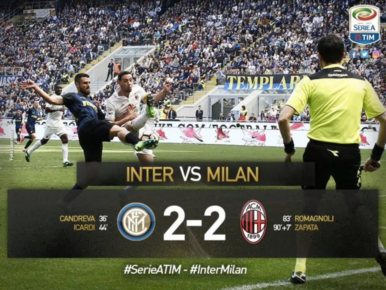 «Интер» — «Милан» 2-2 (Серия А, 32 тур)