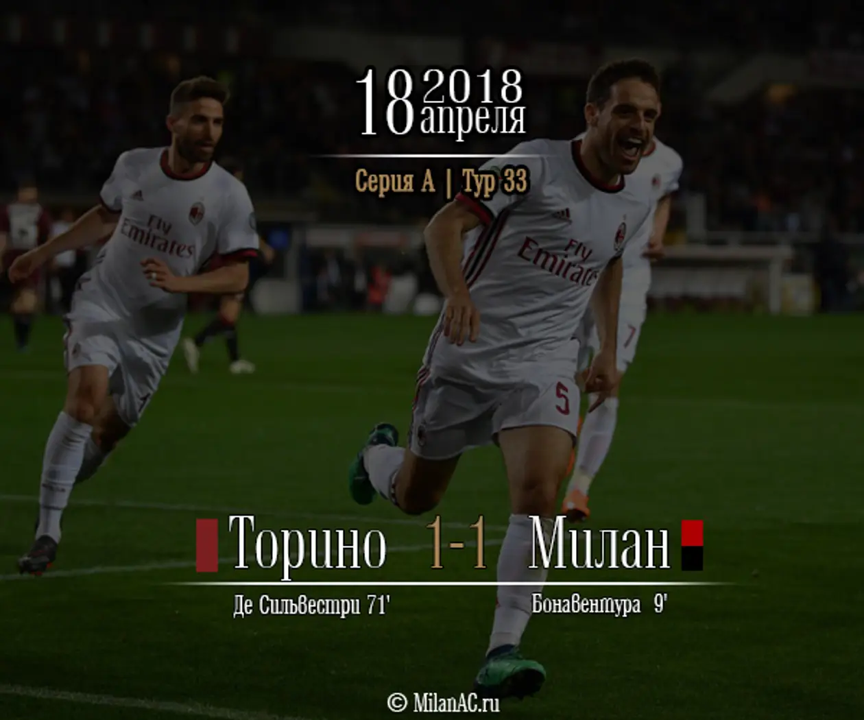 «Торино» — «Милан» 1-1 (Серия А, 33 тур)