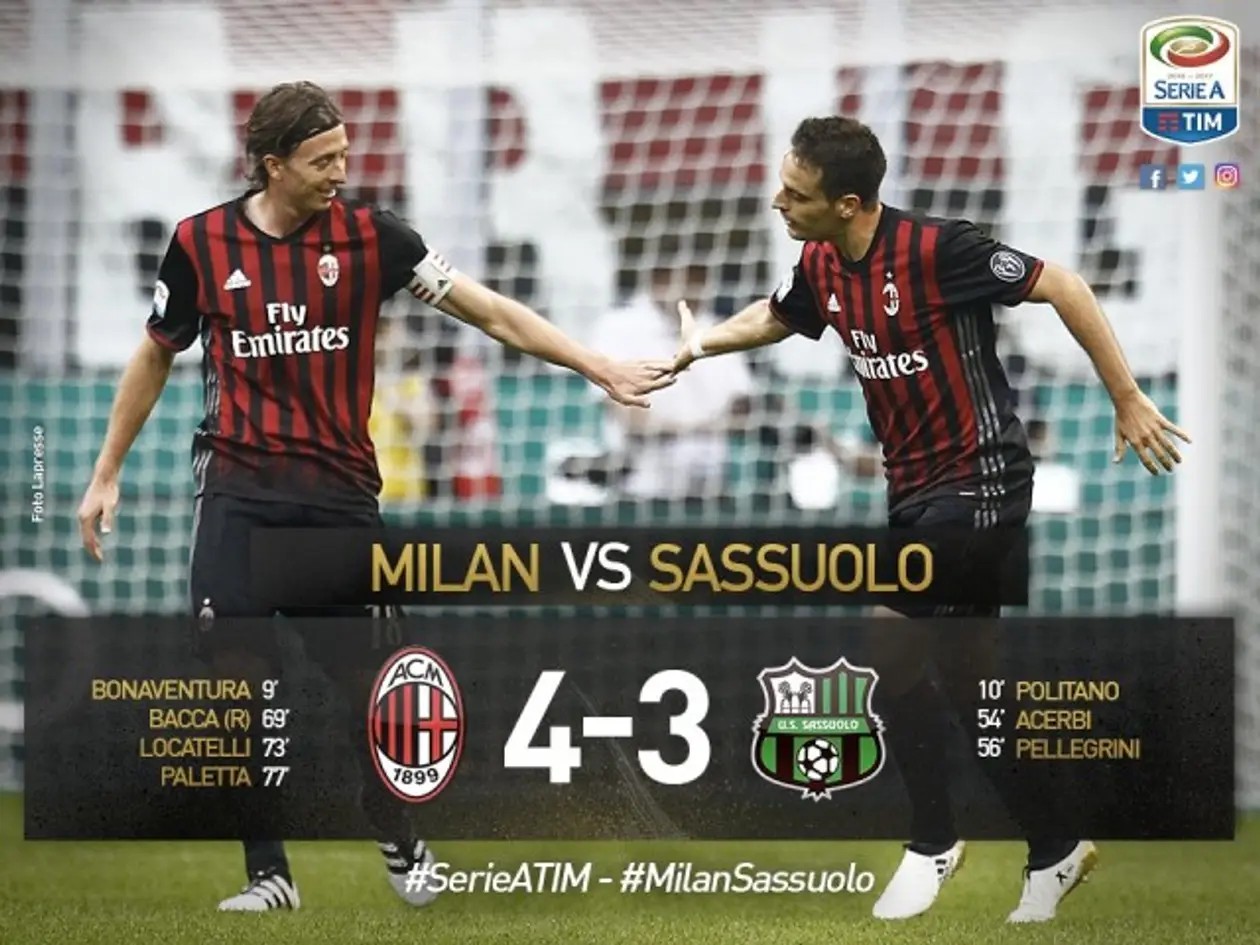 «Милан» — «Сассуоло» 4-3 (Серия А, 7-й тур)