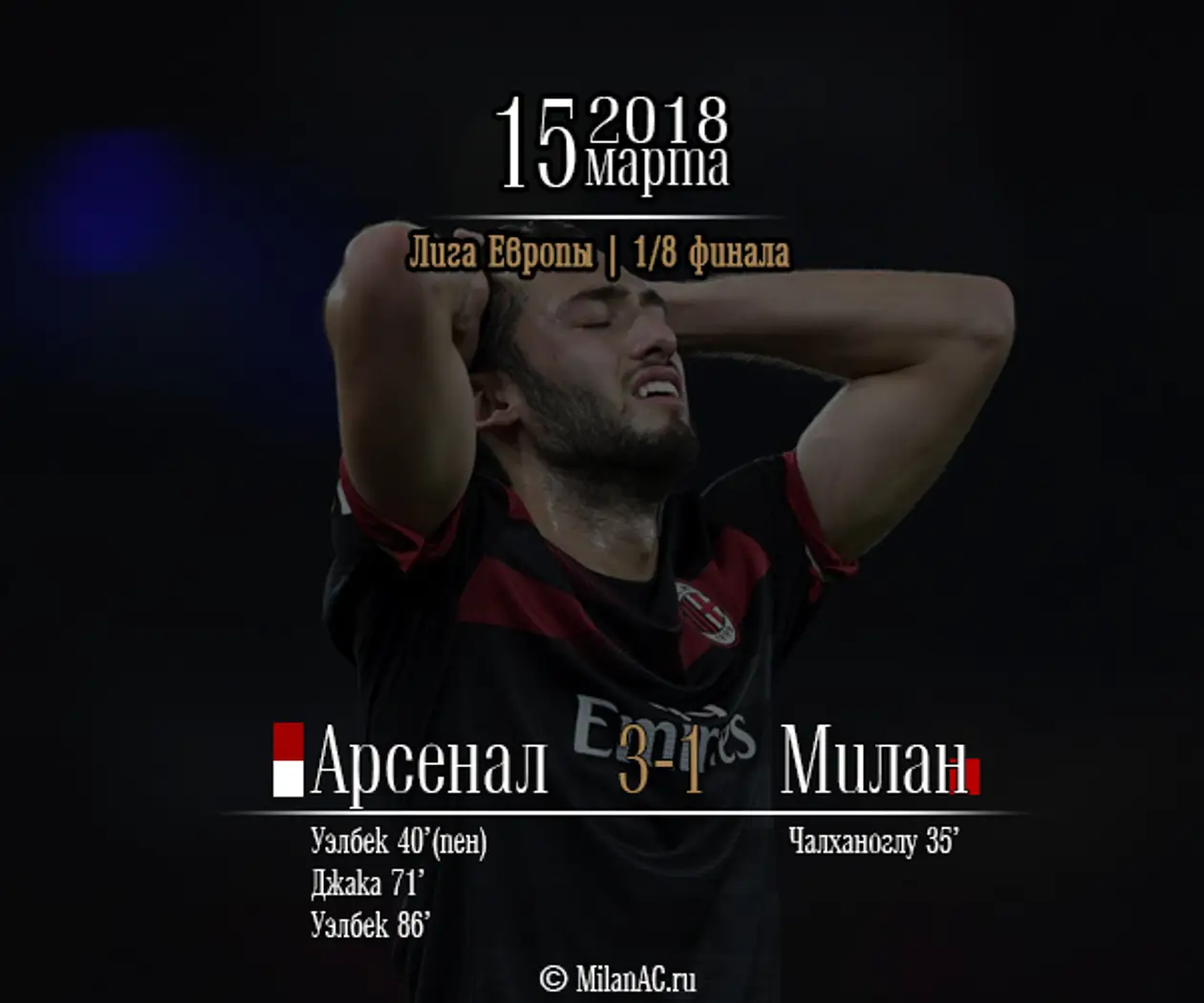 «Арсенал» — «Милан» 3-1 (1/8 финала Лиги Европы, ответный матч)