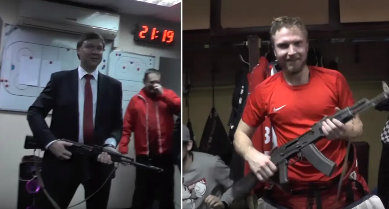 В российском клубе появилась необычная традиция – лучший хоккеист матча получает автомат Калашникова