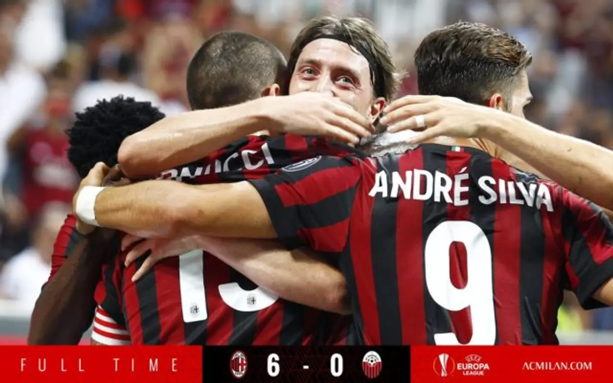«Милан» — «Шкендия» 6-0 (Лига Европы, раунд Плей офф, первый матч)