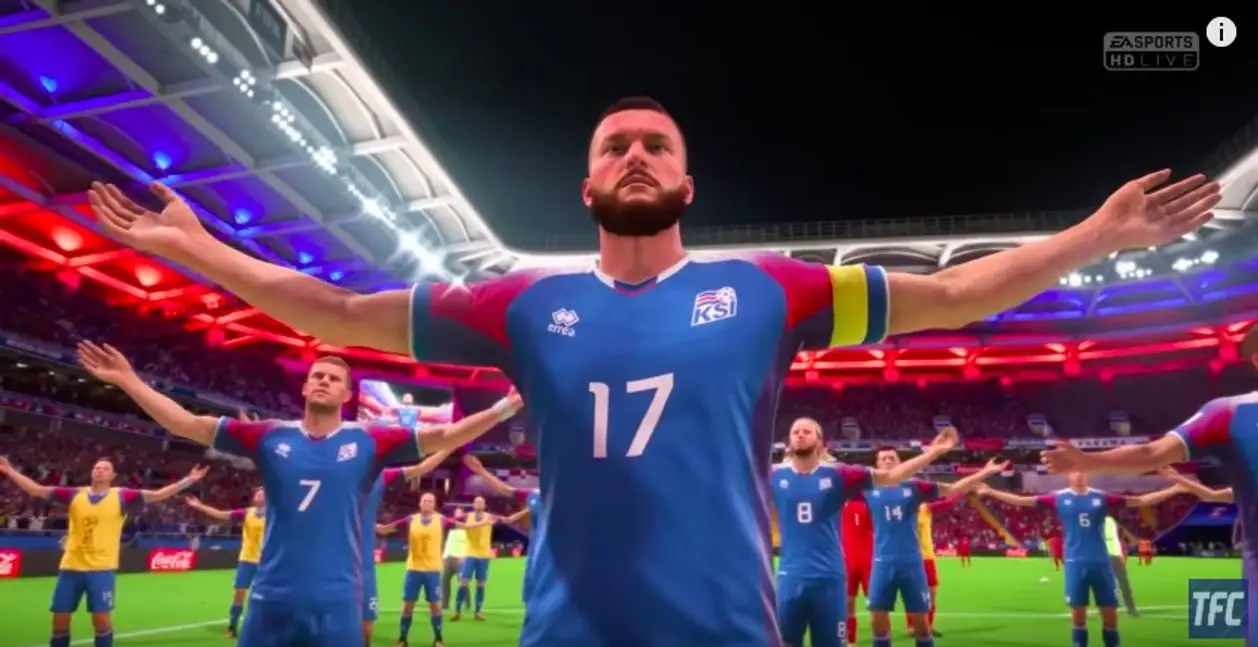 Знаменитый боевой клич викингов сборной Исландии в FIFA 18
