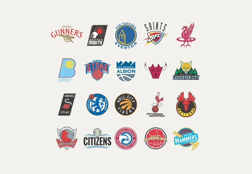 Миксуем логотипы клубов Премьер-лиги и клубов НБА