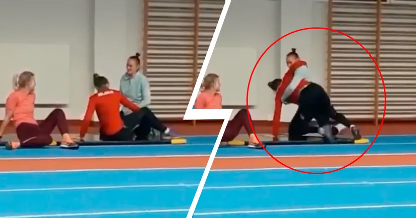 Кажется, белорусская легкоатлетка решила поменять вид спорта. Смотрите как легко она положила соперницу! Хабиб, берегись 👊