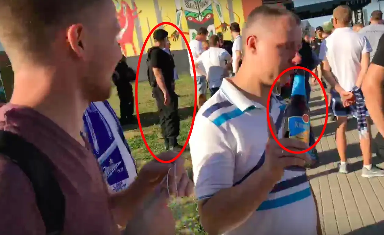 Фанаты «Зенита» пили пиво прямо на глазах у белорусского ОМОНа. Это вообще нормально?