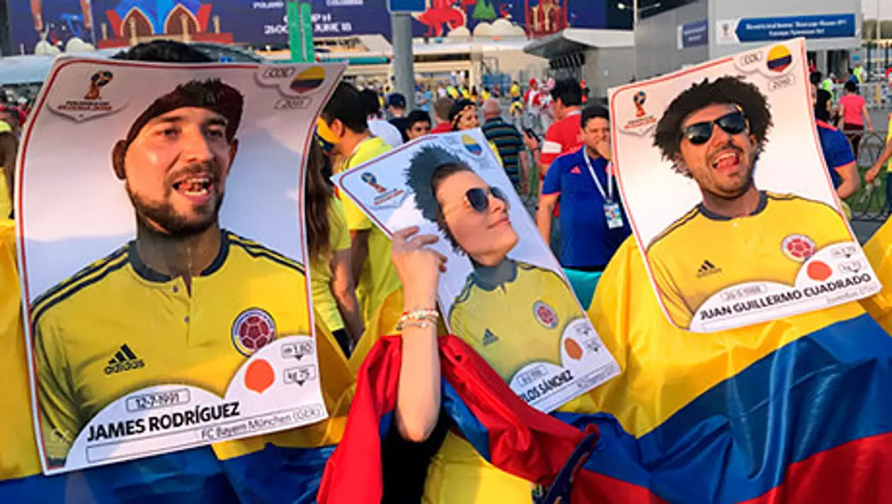 Колумбийцы сделали огромные карточки Panini, где твое лицо вместо Хамеса