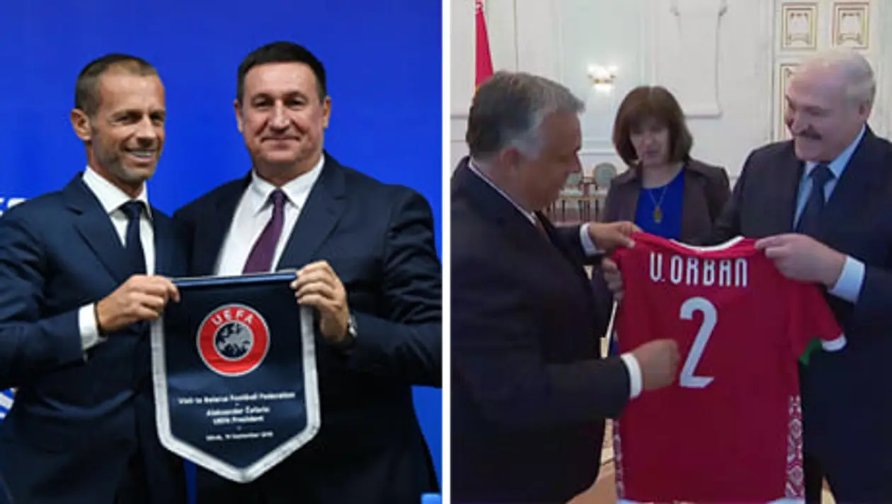 Визу в Европу Базанову накануне посадки Протасевича дала Венгрия (ее глава гостил у Лукашенко летом 2020-го). Теперь страна кивает на УЕФА, но там тоже отстраняются
