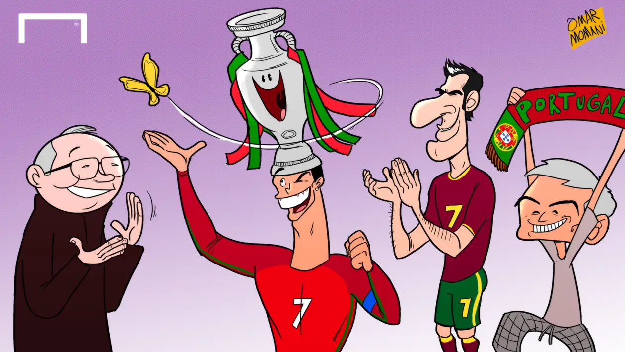 От пушки Пайета до триумфа Роналду: история Евро-2016 в карикатурах Омара Момани
