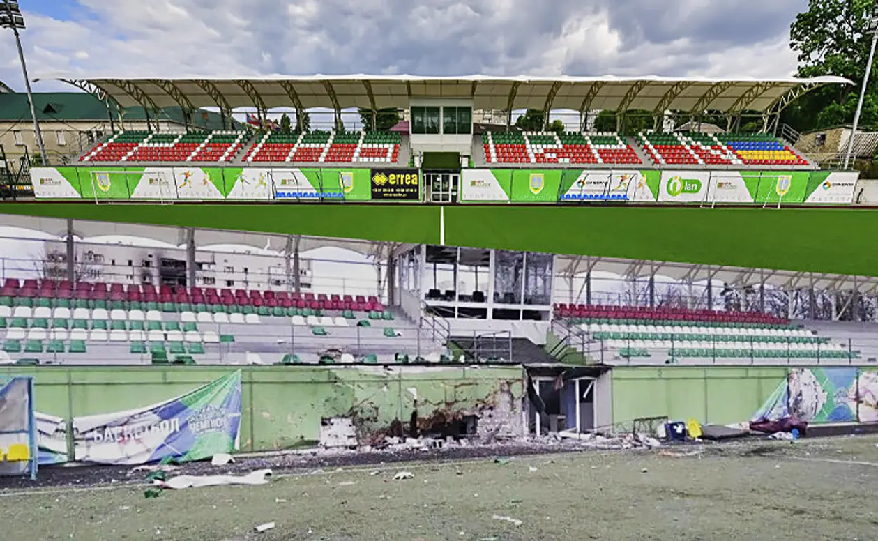 Российские военные разбомбили стадион в Ирпене. Как он выглядит сейчас