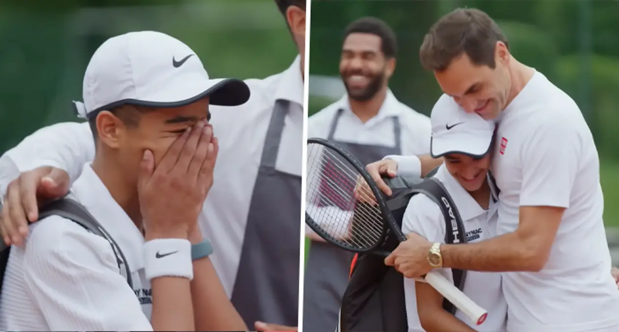 Когда мечты сбываются: Федерер сыграл с мальчиком, который 5 лет назад просил его не уходить из тенниса