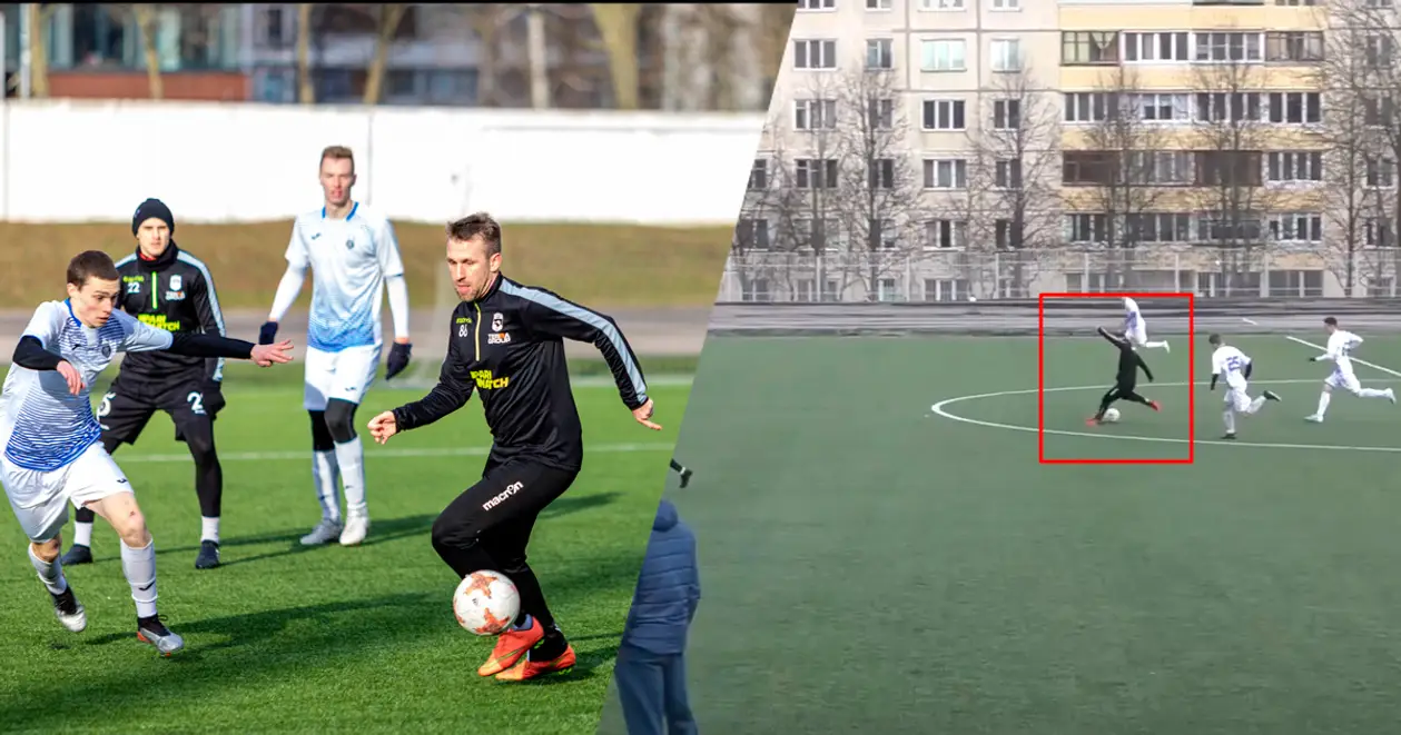 Футболист любительской команды наказал дубль «Ислочи» прямо с центра поля